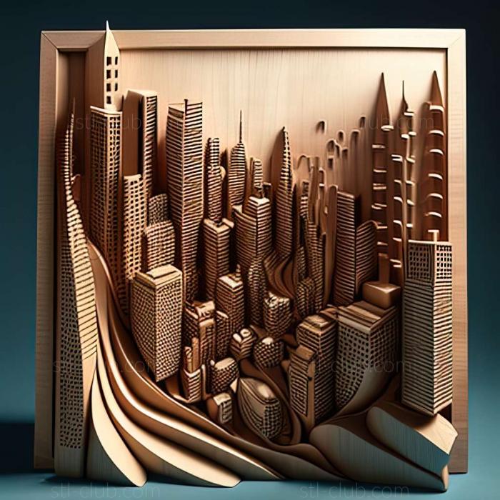 3D model city skyline (STL)